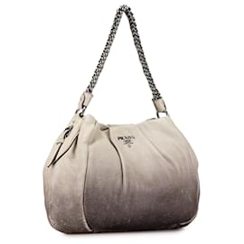 Prada-Gray Prada Cervo Antik Shoulder Bag-Other