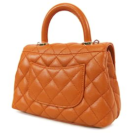 Chanel-Orange Chanel Extra Mini Caviar Coco Top Handle Satchel-Orange