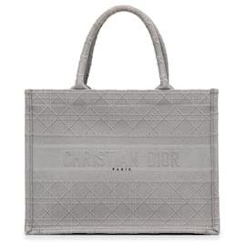 Dior-Gray Dior Medium Cannage Embroidered Book Tote-Red