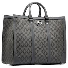 Gucci-Gray Gucci Large GG Supreme Ophidia Satchel-Other