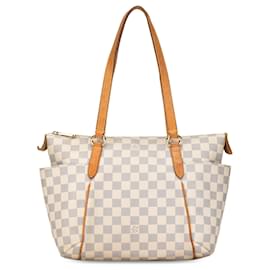 Louis Vuitton-White Louis Vuitton Damier Azur Totally PM Tote Bag-White