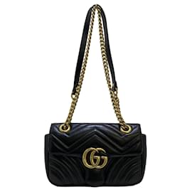 Gucci-Black Gucci Small GG Marmont Matelasse Crossbody-Black