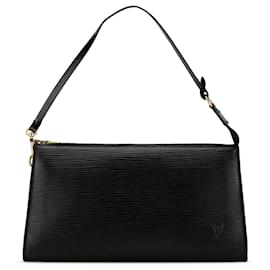 Louis Vuitton-Black Louis Vuitton Epi Pochette Accessoires Shoulder Bag-Black
