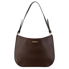 Burberry-Brown Burberry Leather Shoulder Bag-Brown