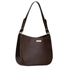 Burberry-Brown Burberry Leather Shoulder Bag-Brown