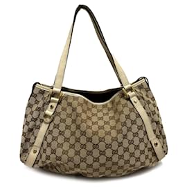 Gucci-Brown Gucci GG Canvas Abbey D Ring Tote-Brown