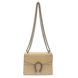 Gucci-Beige Gucci Mini Dionysus Leather Crossbody Bag-Beige