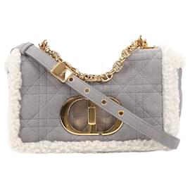 Dior-Christian Dior Cannage Caro Mouton Chain Shoulder Bag in Gray-Grey