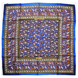 Hermès-Hermès Carré 90 "CHASSE en INDE" 100% Silk Scarf-Purple