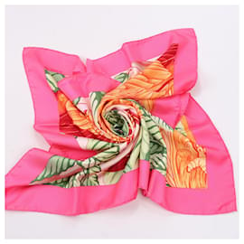 Hermès-Hermès Carré 90 "LES PERROQUETS" 100% Silk Scarf-Pink