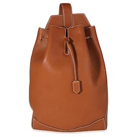 Hermès-Hermès Fauve Barenia Faubourg Flash Sailor Backpack PHW-Brown