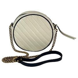 Gucci-Gucci GG Azalea Matelasse Leather Round Mystic White Shoulder Bag-White