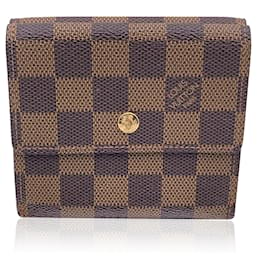 Louis Vuitton-Vintage Damier Ebene Canvas Elise Square Compact Wallet-Brown