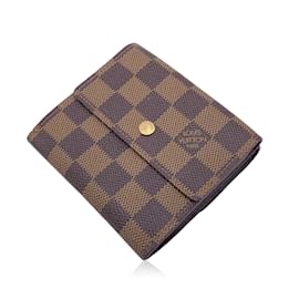 Louis Vuitton-Vintage Damier Ebene Canvas Elise Square Compact Wallet-Brown