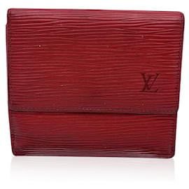 Louis Vuitton-Portefeuille compact Elise en cuir Epi rouge vintage-Rouge