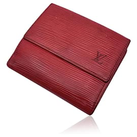 Louis Vuitton-Portefeuille compact Elise en cuir Epi rouge vintage-Rouge