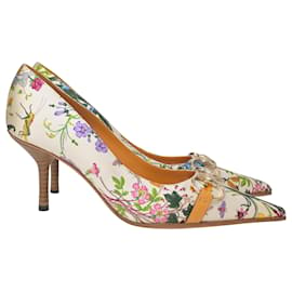 Gucci-Gucci Horsebit Pumps in Floral Print Satin-Other