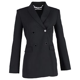 Off White Off-White Double-Breasted Tailored Jacket in Black Wool Black