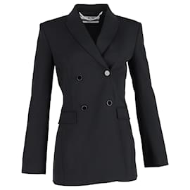 Off White-Off-White Double-Breasted Tailored Jacket in Black Wool-Black