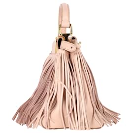 Fendi-Sac Mini Peekaboo Frangé Fendi en Cuir Rose-Autre