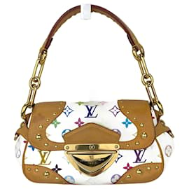 Louis Vuitton-LOUIS VUITTON Monogram Multicolor Marilyn White Hand Shoulder Bag-White
