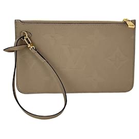 Louis Vuitton-LOUIS VUITTON Pochette Beige Leather Crossbody from NEVERFULL-Brown