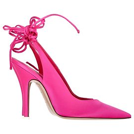 Os saltos Attico Venus Slingback em cetim rosa Marrom Rosa