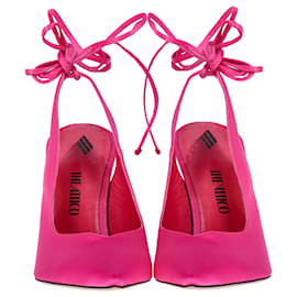 Attico-The Attico Venus Slingback Heels in Pink Satin -Pink