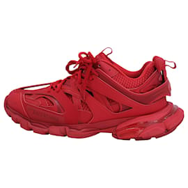 Balenciaga-Balenciaga Track Sneakers in Red Polyurethane-Red