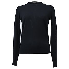 Theory Regal Rundhals-Pullover aus marineblauer Wolle Marineblau