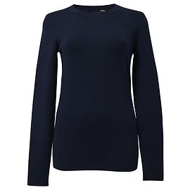 Joseph Rundhals Stretch-Top aus marineblauer Wolle Blau Marineblau