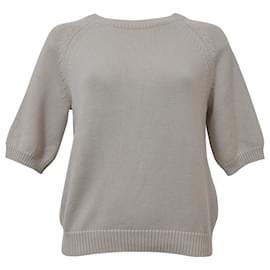Autre Marque-'S Max Mara Corinne Sweater in Ecru Cotton-White,Cream