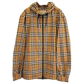 Burberry-Burberry Vintage Check Lightweight Hooded Jacket in Beige Polyester-Beige
