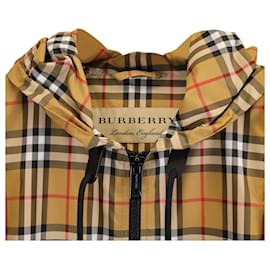 Burberry-Burberry Vintage Check Lightweight Hooded Jacket in Beige Polyester-Beige