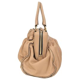 Valentino Garavani-Valentino Lacca Fleur Frame Satchel in Brown Leather-Brown