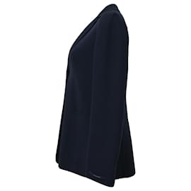 Autre Marque-'S Max Mara Single-Breasted Cucito Amano Jacket in Navy Blue Wool-Navy blue