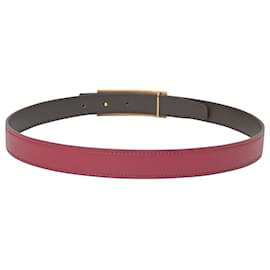 Hermès-Hermès Rivale Reversible 90 Belt in Burgundy Leather -Red,Dark red