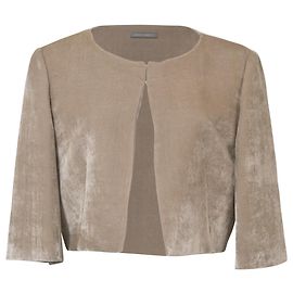 Cropped-Jacke von Alberta Ferretti aus beigem Samt Beige