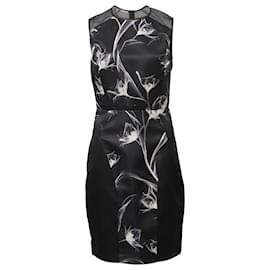Jason Wu-Jason Wu X-Ray Floral Print Sheath Dress in Black Silk -Other