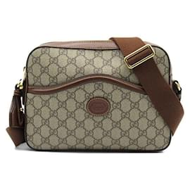 Gucci-Gucci GG  Supreme Messenger Bag  Canvas Crossbody Bag 675891 in Excellent condition-Brown