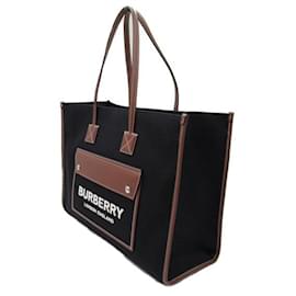Burberry-Burberry Freya Tote Bag  Leather Tote Bag 8055747.0 in Excellent condition-Black