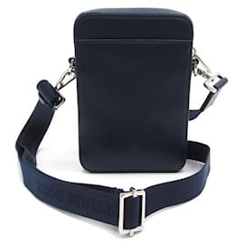 Dior-Dior World Tour Oblique Messenger Pouch Leather Shoulder Bag 2ESBC265 in Excellent condition-Blue
