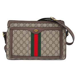 Gucci-Bolsa de Ombro Gucci Ophidia em Lona 523534 em Ótimas Condições-Bege