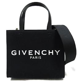 Givenchy-Givenchy Mini G Tote Shopping Bag Canvas Crossbody Bag BB50N0B1F1001 in Excellent condition-Black