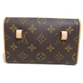 Louis Vuitton-Bolso de cinturón Pochette Florentine de lona Louis Vuitton M51855 en excelente estado-Castaño