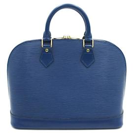 Louis Vuitton-Louis Vuitton Alma Lederhandtasche M52145 in gutem Zustand-Blau