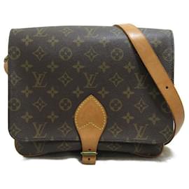 Louis Vuitton-Bolsa de ombro Louis Vuitton Cartouchiere 26 em lona M51252 em boas condições-Marrom