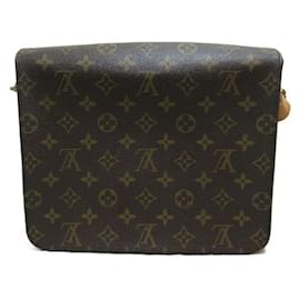 Louis Vuitton-Louis Vuitton Cartouchiere 26 Canvas Schultertasche M51252 in gutem Zustand-Braun