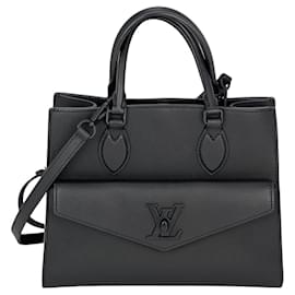 Louis Vuitton-Louis Vuitton Lockme Monochrome PM Black Leather Tote-Black