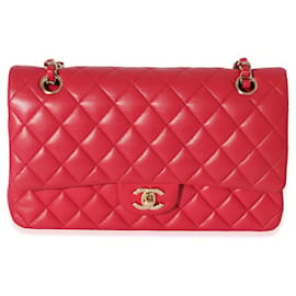 Chanel-Chanel Dark Pink Lambskin Medium Flap Bag-Pink